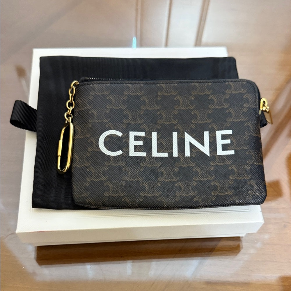 Celine Monogram Brown and Black Pouch