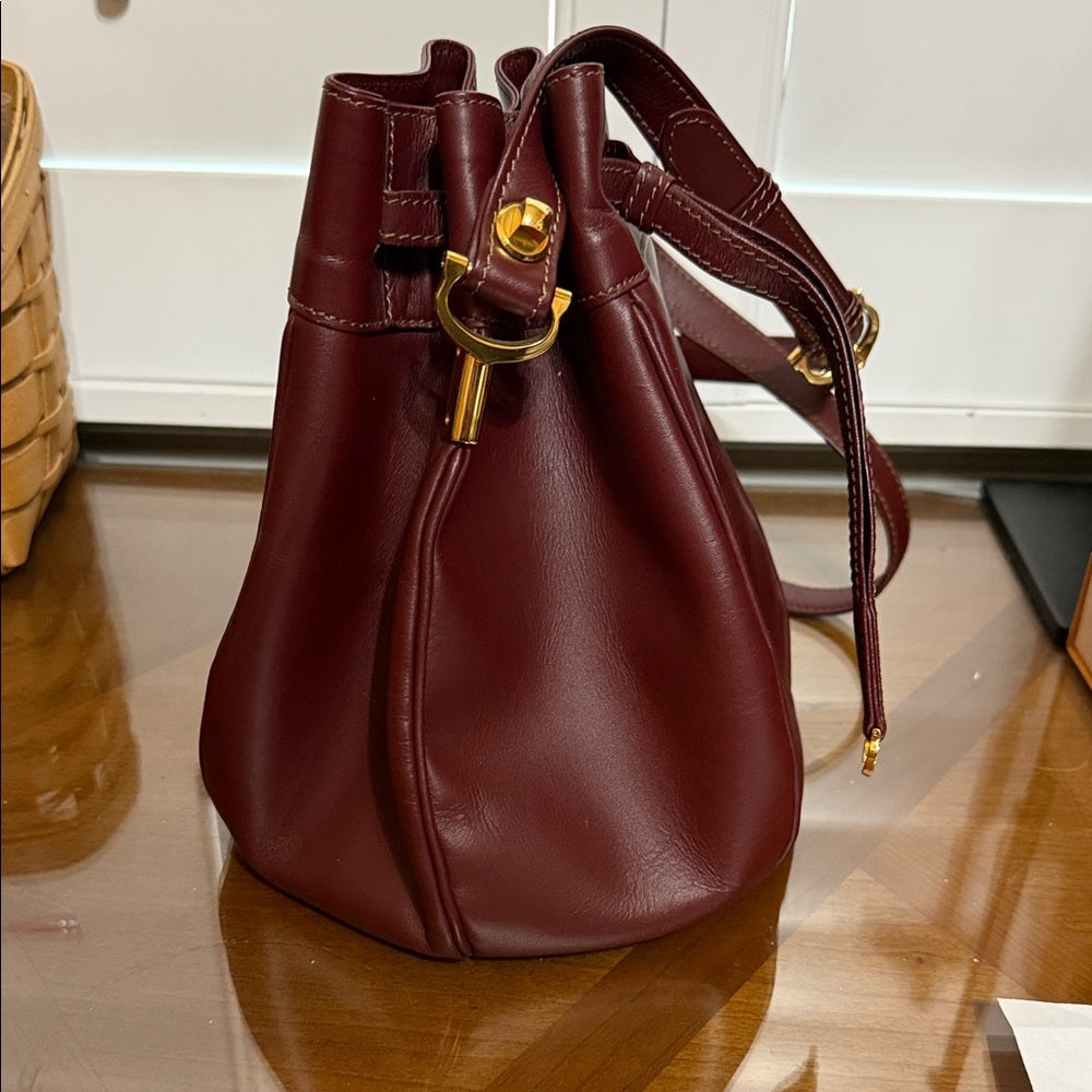 Cartier Signature Bordeaux Leather Crossbody Bag