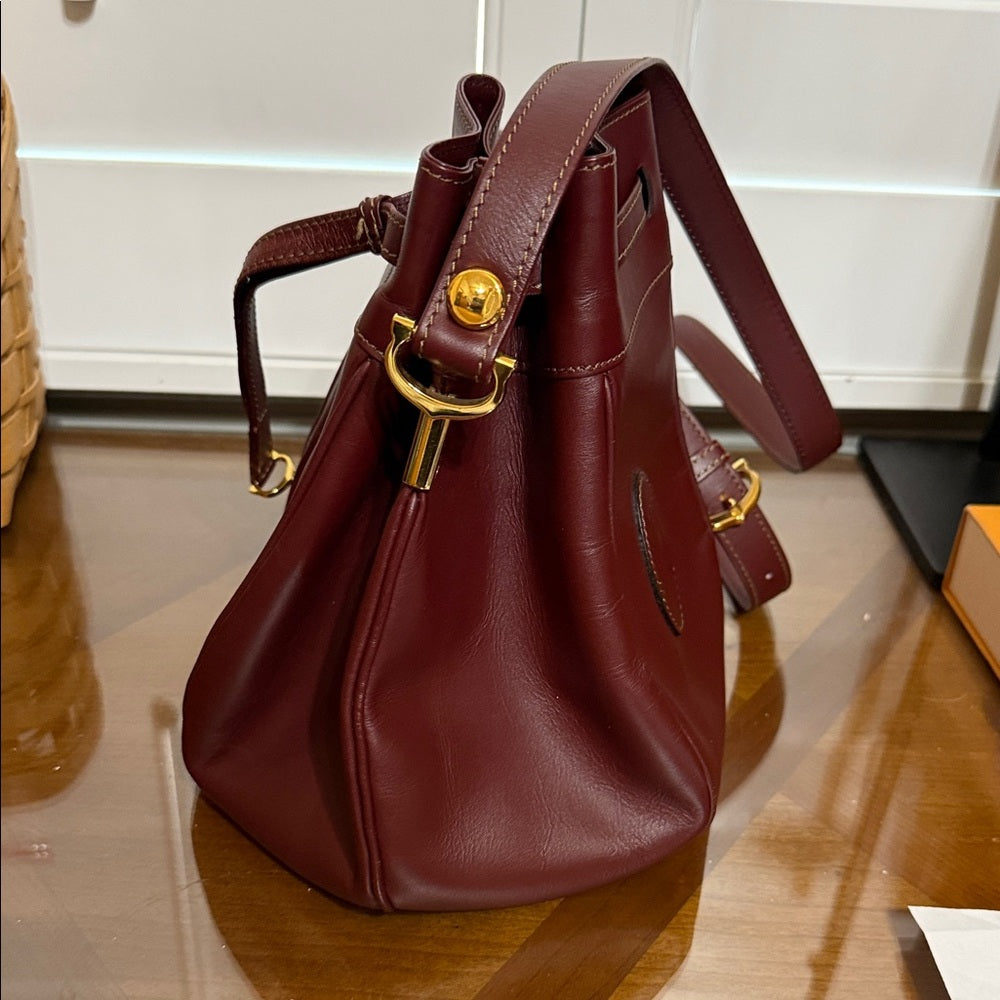 Cartier Signature Bordeaux Leather Crossbody Bag