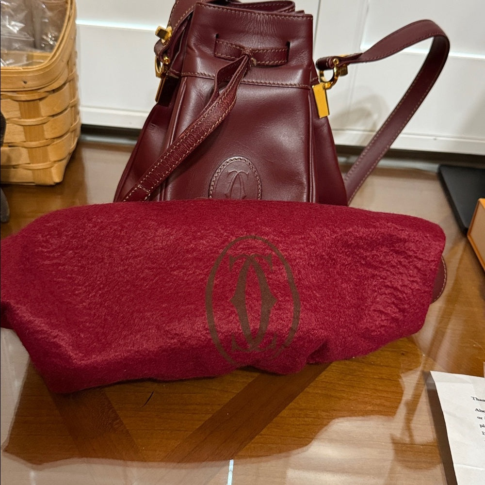 Cartier Signature Bordeaux Leather Crossbody Bag