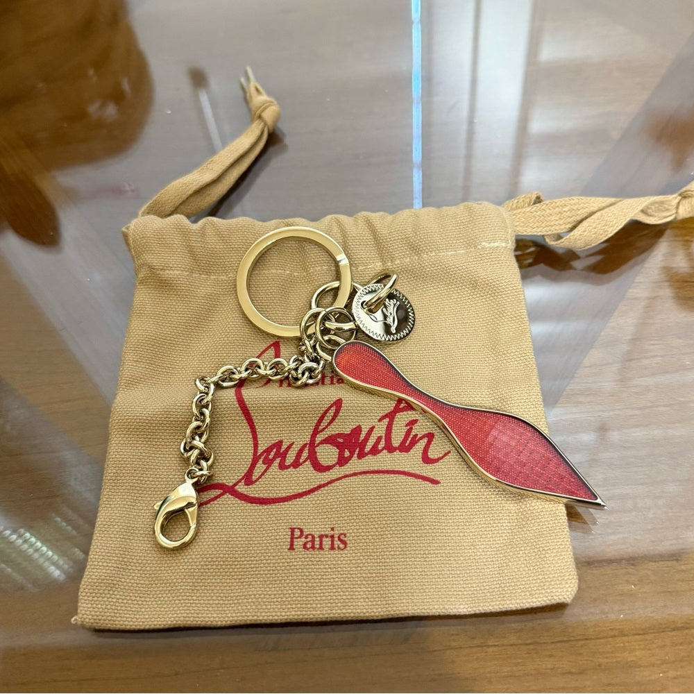 New Christian Louboutin Gold Keychain