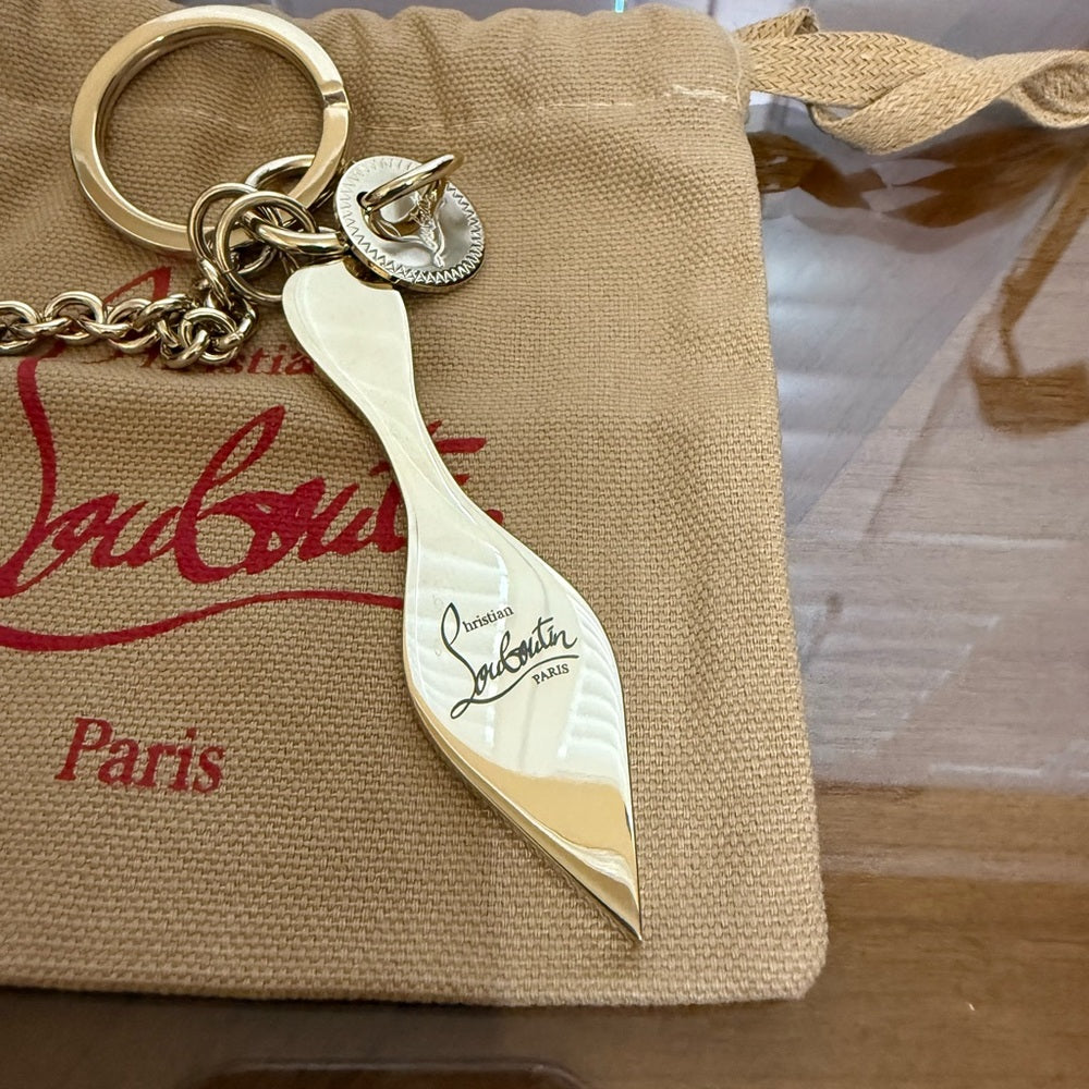 New Christian Louboutin Gold Keychain