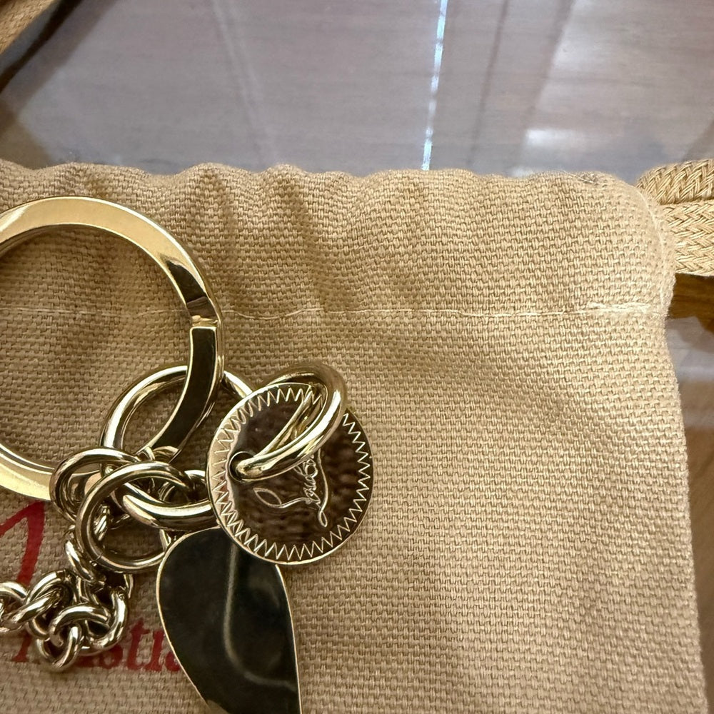 New Christian Louboutin Gold Keychain