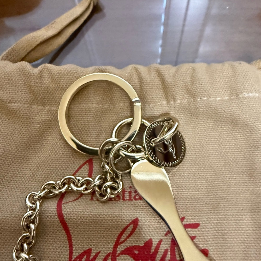 New Christian Louboutin Gold Keychain
