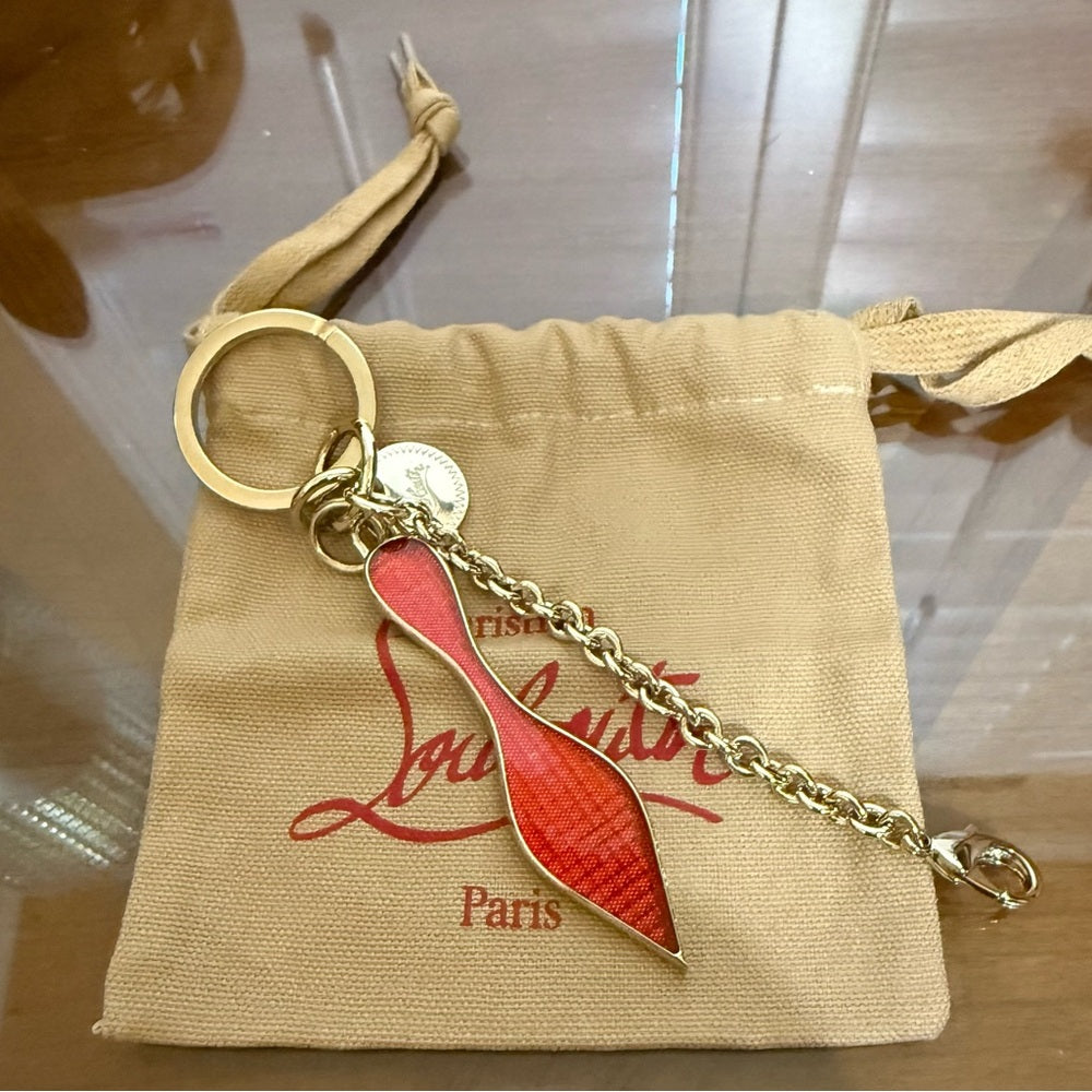 New Christian Louboutin Gold Keychain
