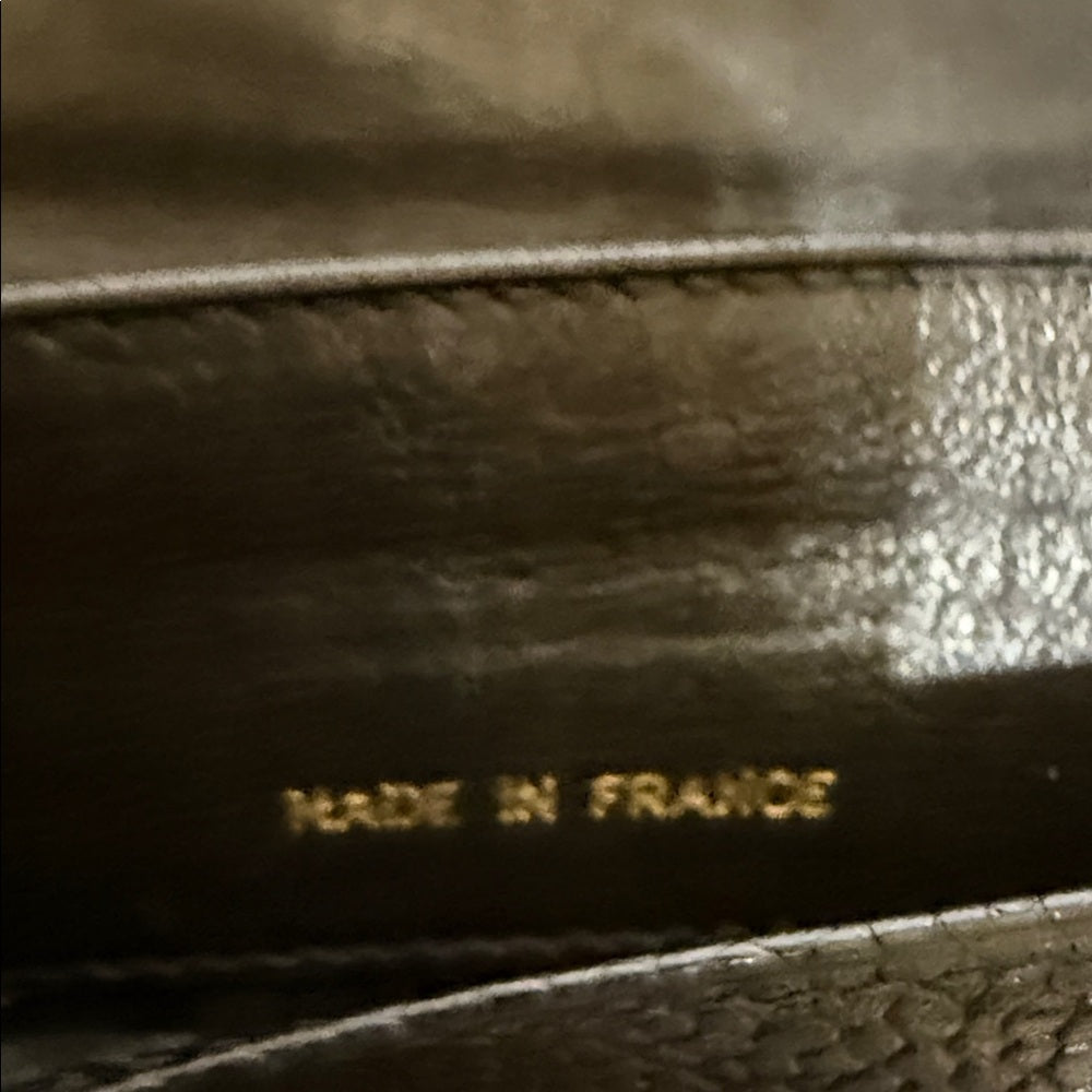 CHANEL Black Grained Calfskin Bifold Wallet on Chain