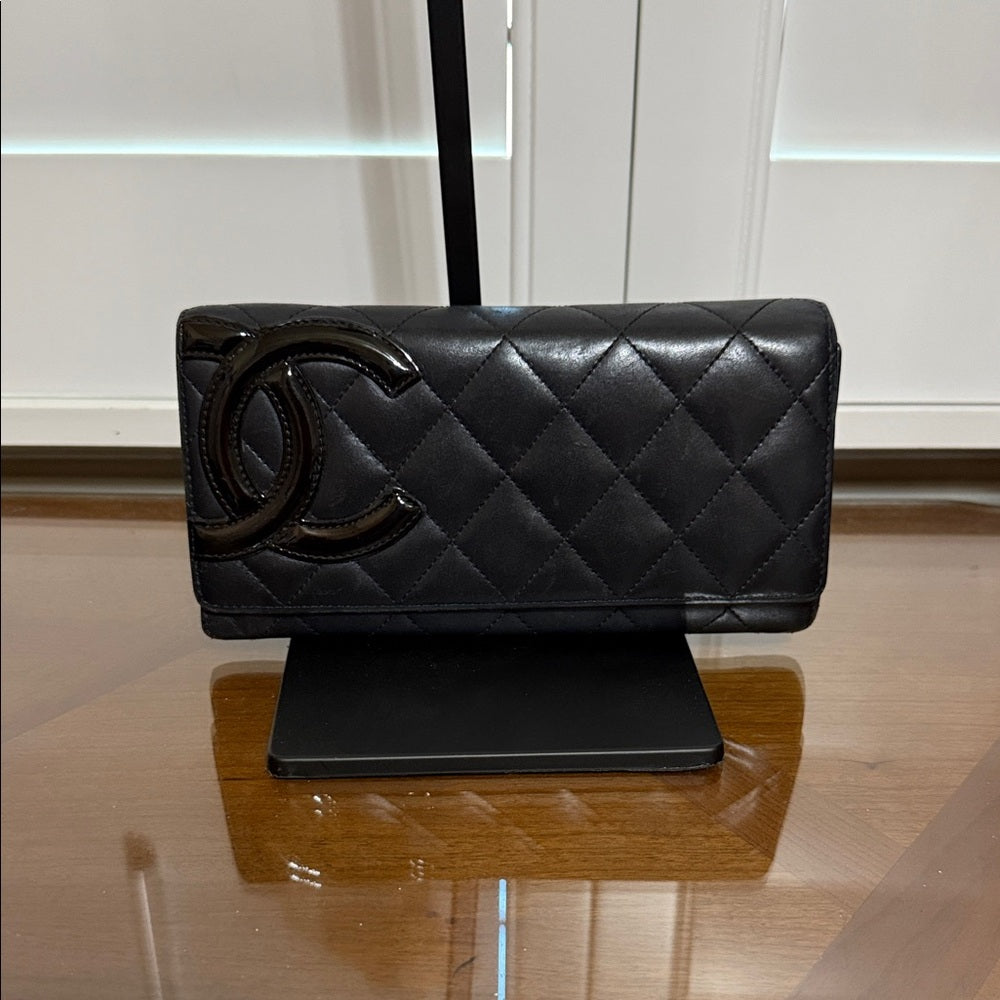 Chanel Cambon Black Lambskin Bifold Wallet