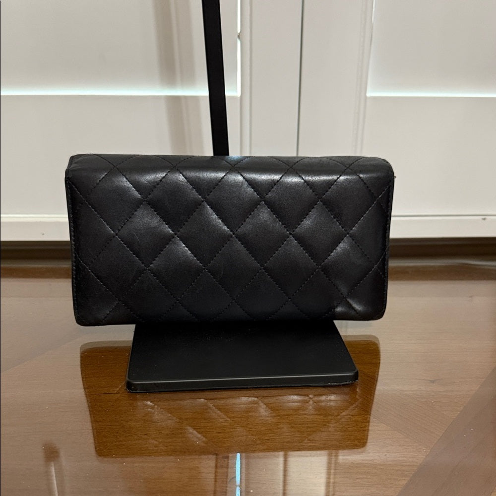 Chanel Cambon Black Lambskin Bifold Wallet