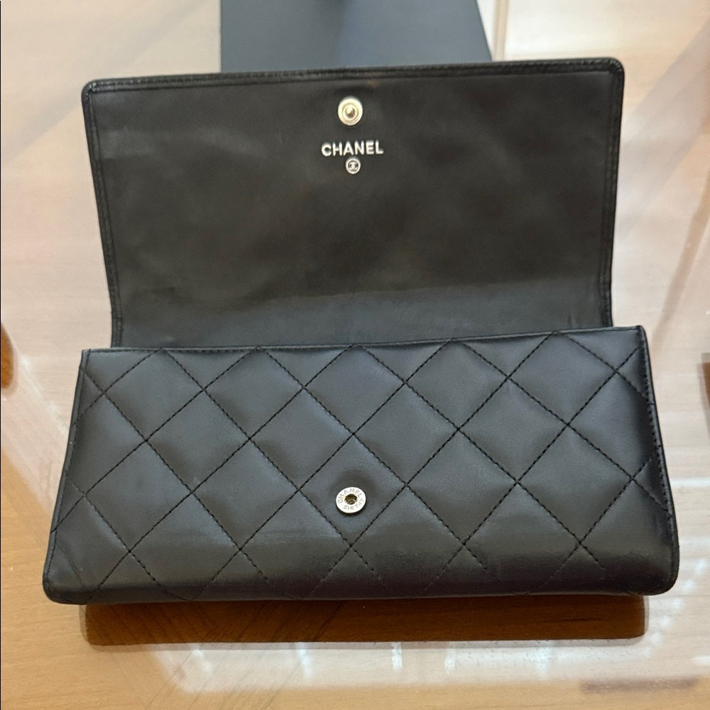 Chanel Cambon Black Lambskin Bifold Wallet