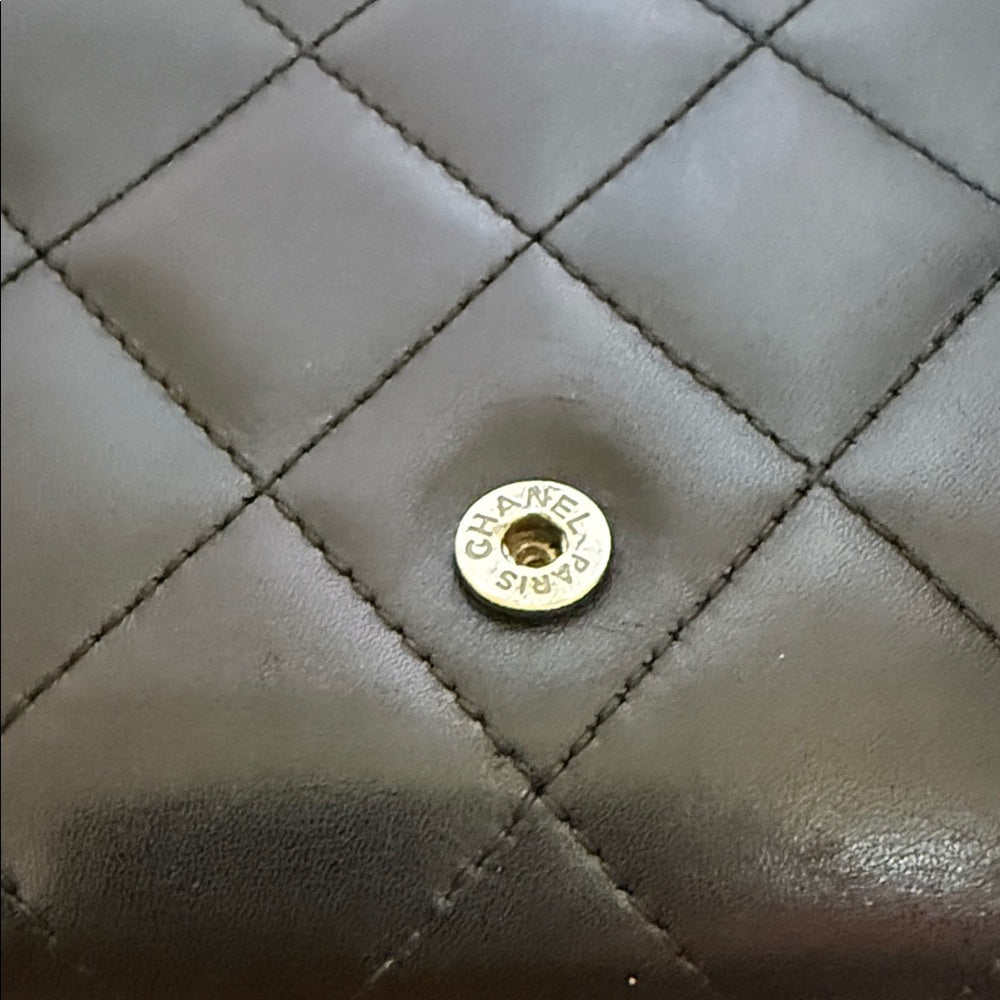 Chanel Cambon Black Lambskin Bifold Wallet