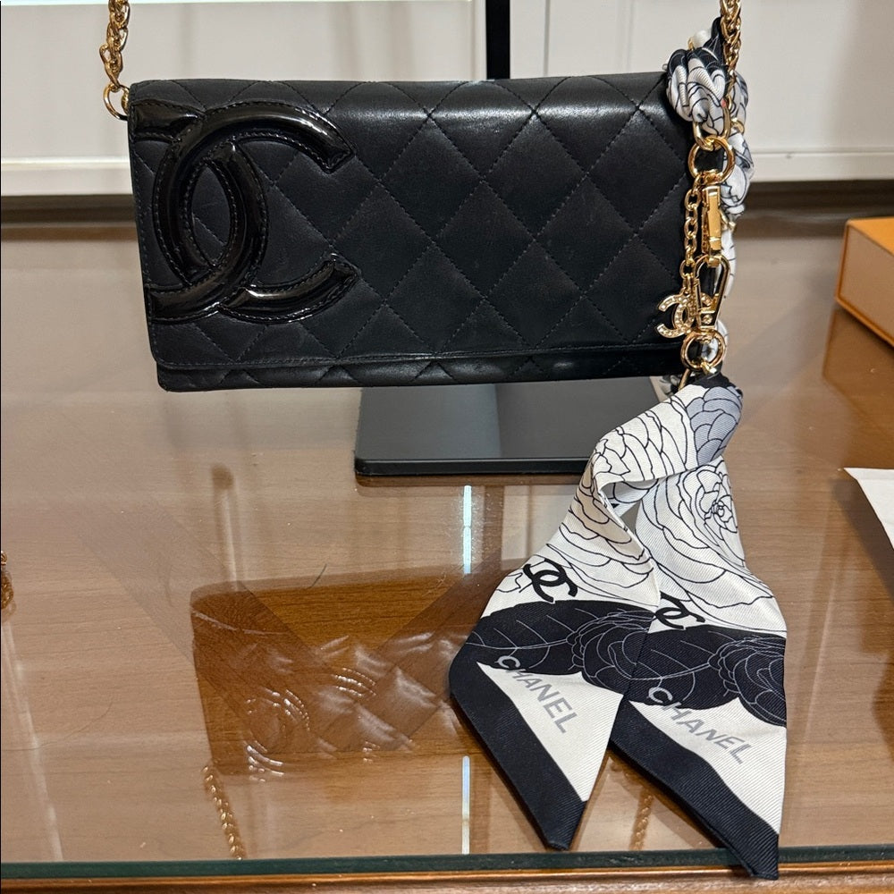 Chanel Cambon Black Lambskin Bifold Wallet