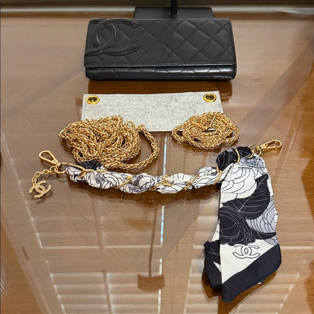 Chanel Cambon Black Lambskin Bifold Wallet