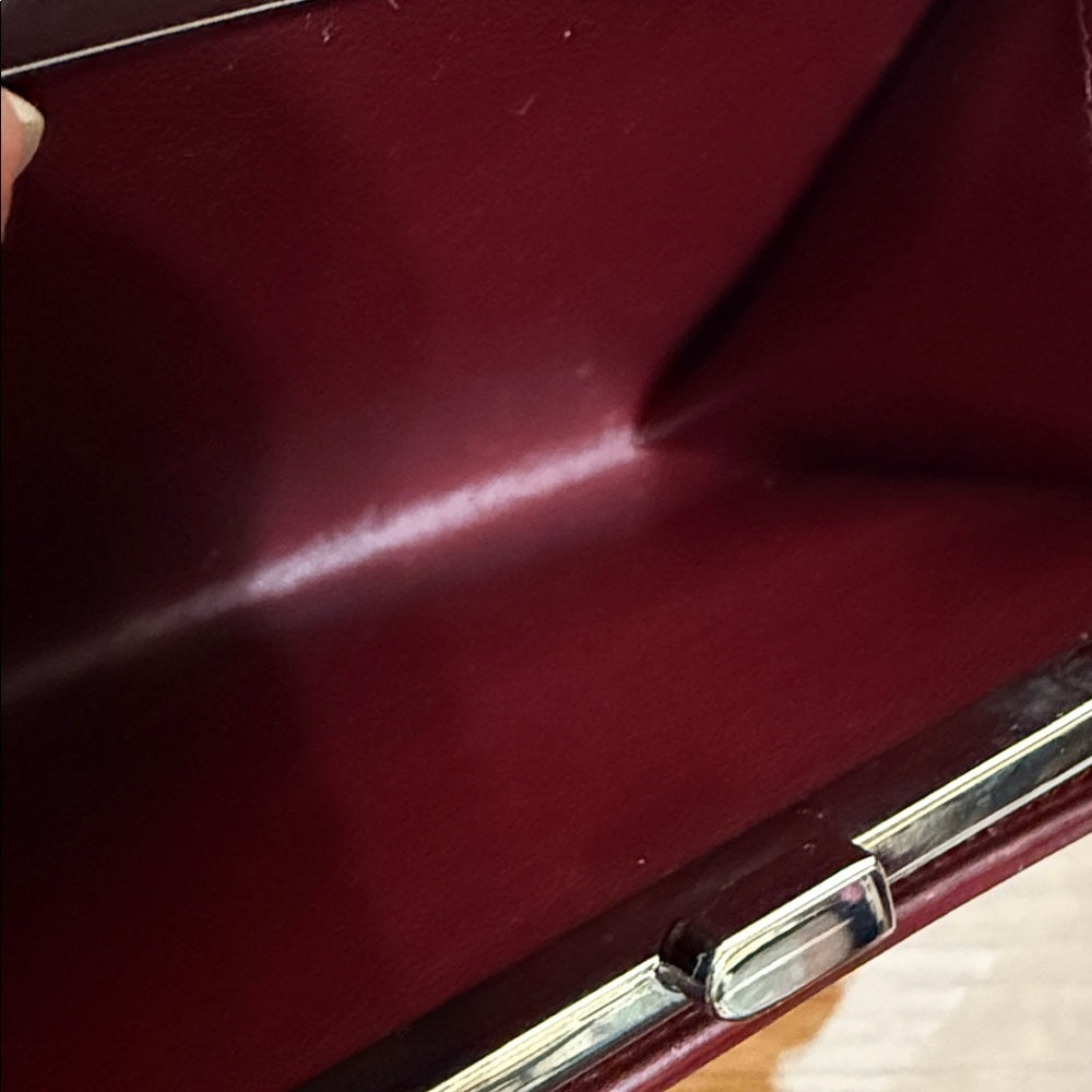 Cartier Dark Brown Leather Wallet with Silver Details