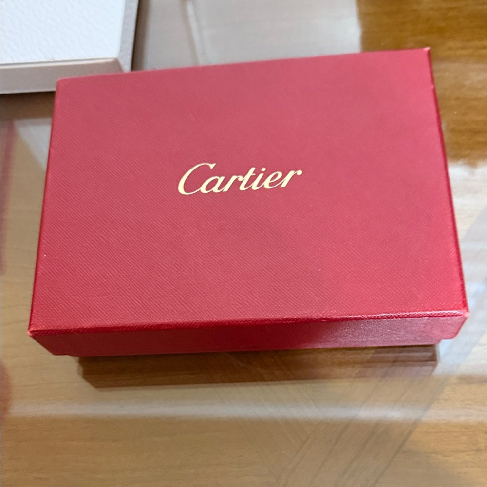 Cartier Dark Brown Leather Wallet with Silver Details