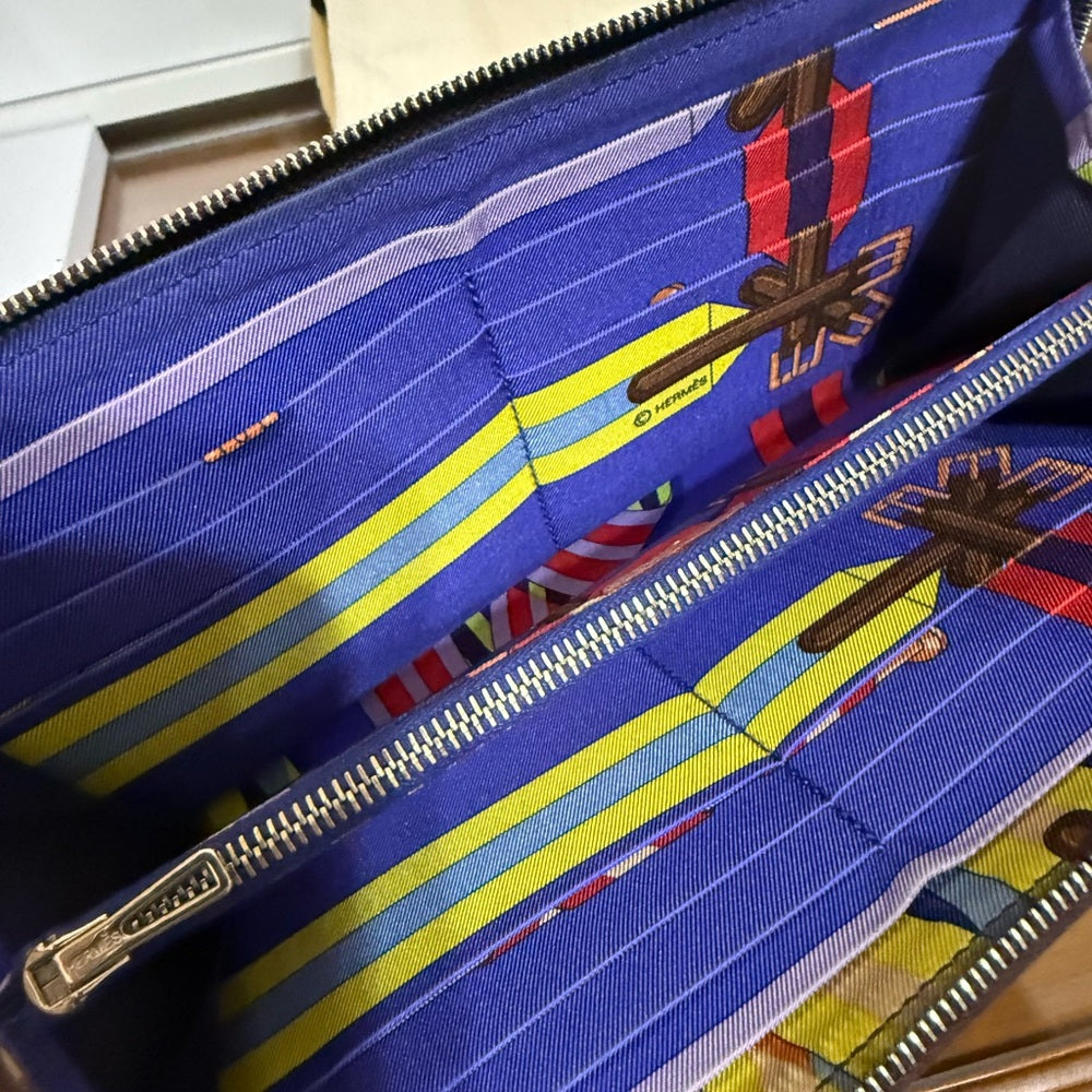 HERMES Azap Silk In Veau Epsom Leather Zip Long Wallet