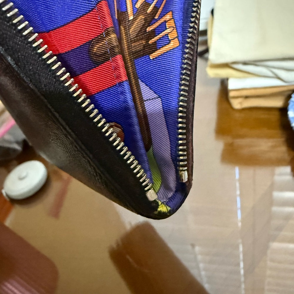 HERMES Azap Silk In Veau Epsom Leather Zip Long Wallet