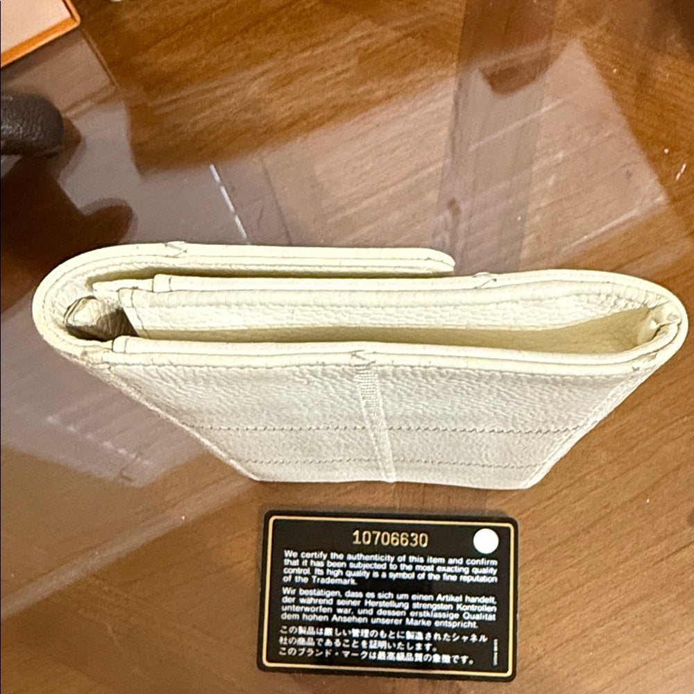 CHANEL Ivory Grained Leather Wild Stitch Wallet