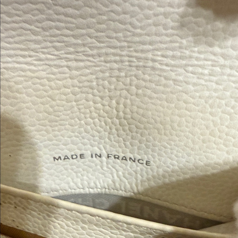 CHANEL Ivory Grained Leather Wild Stitch Wallet