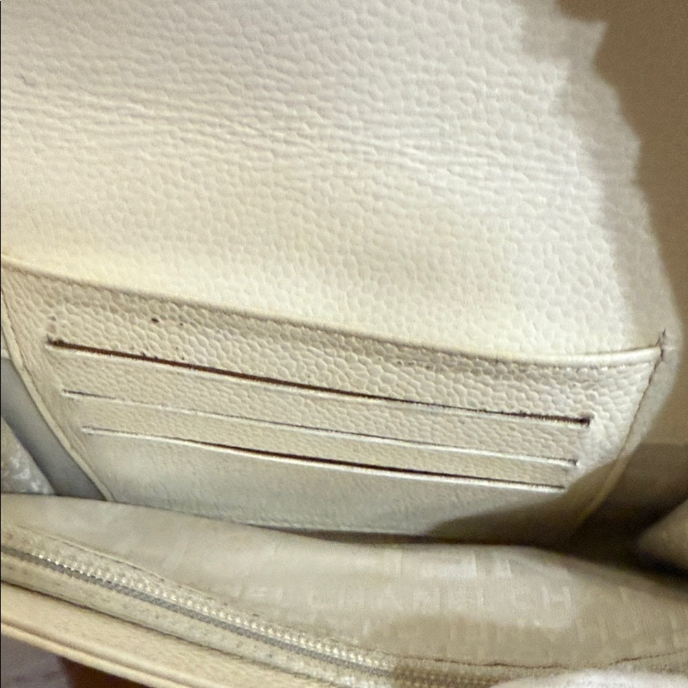 CHANEL Ivory Grained Leather Wild Stitch Wallet