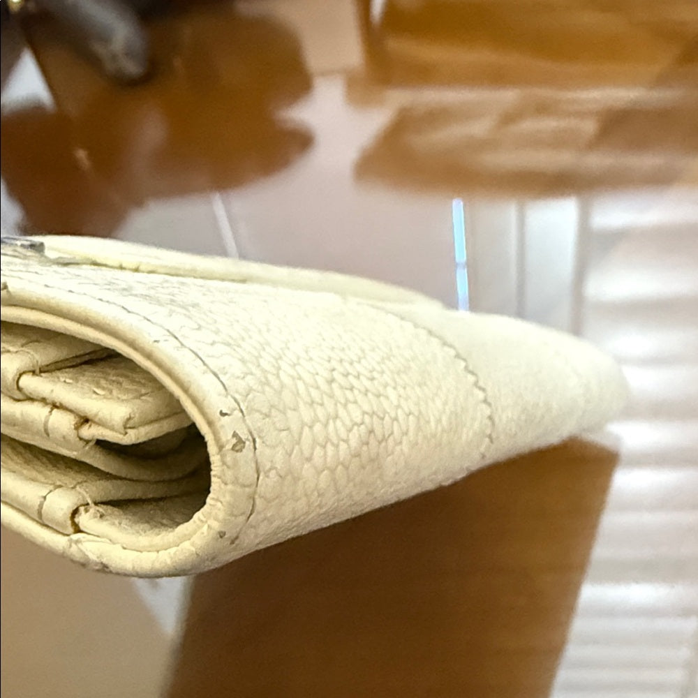 CHANEL Ivory Grained Leather Wild Stitch Wallet