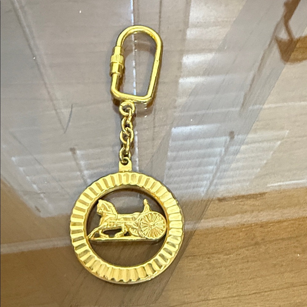 Celine Gold Horse and Carriage Keychain/Bag Charm