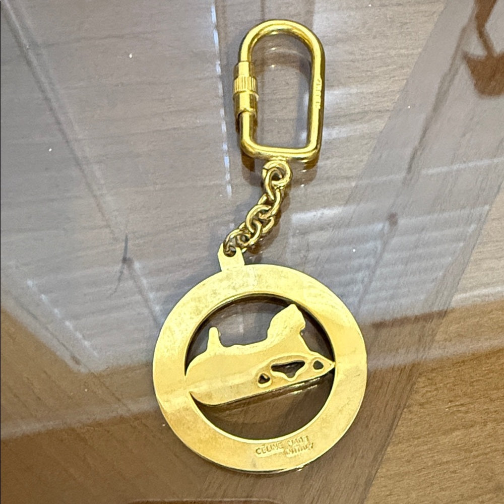 Celine Gold Horse and Carriage Keychain/Bag Charm