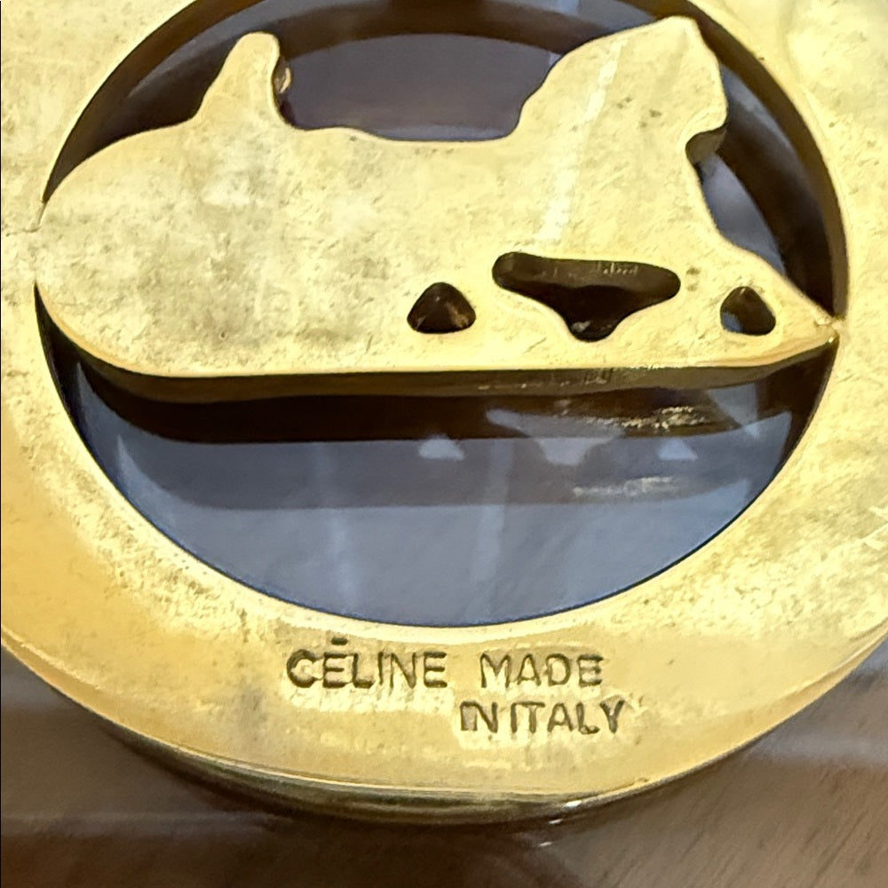 Celine Gold Horse and Carriage Keychain/Bag Charm