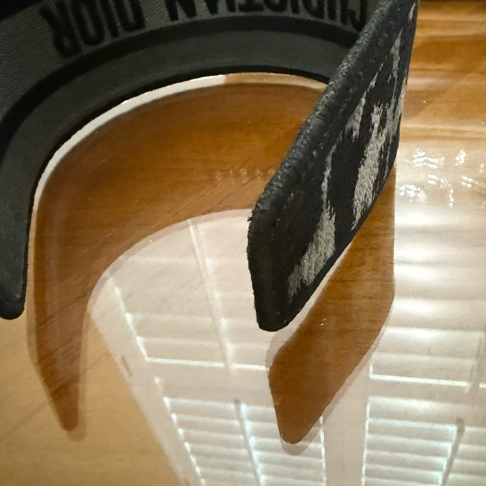 Dior Elegant Large Gray and Black Leopard Headband