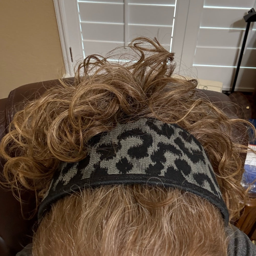 Dior Elegant Large Gray and Black Leopard Headband