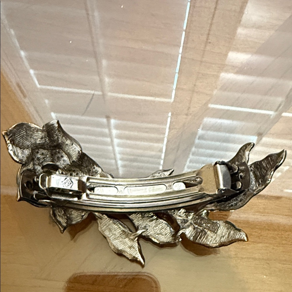 Swarovski Crystal Black and Silver Floral Hair Accessory