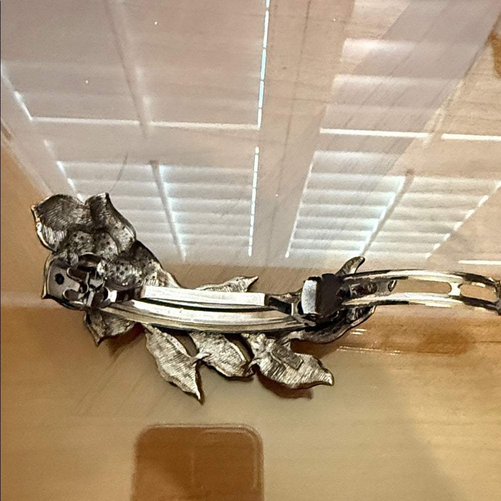 Swarovski Crystal Black and Silver Floral Hair Accessory