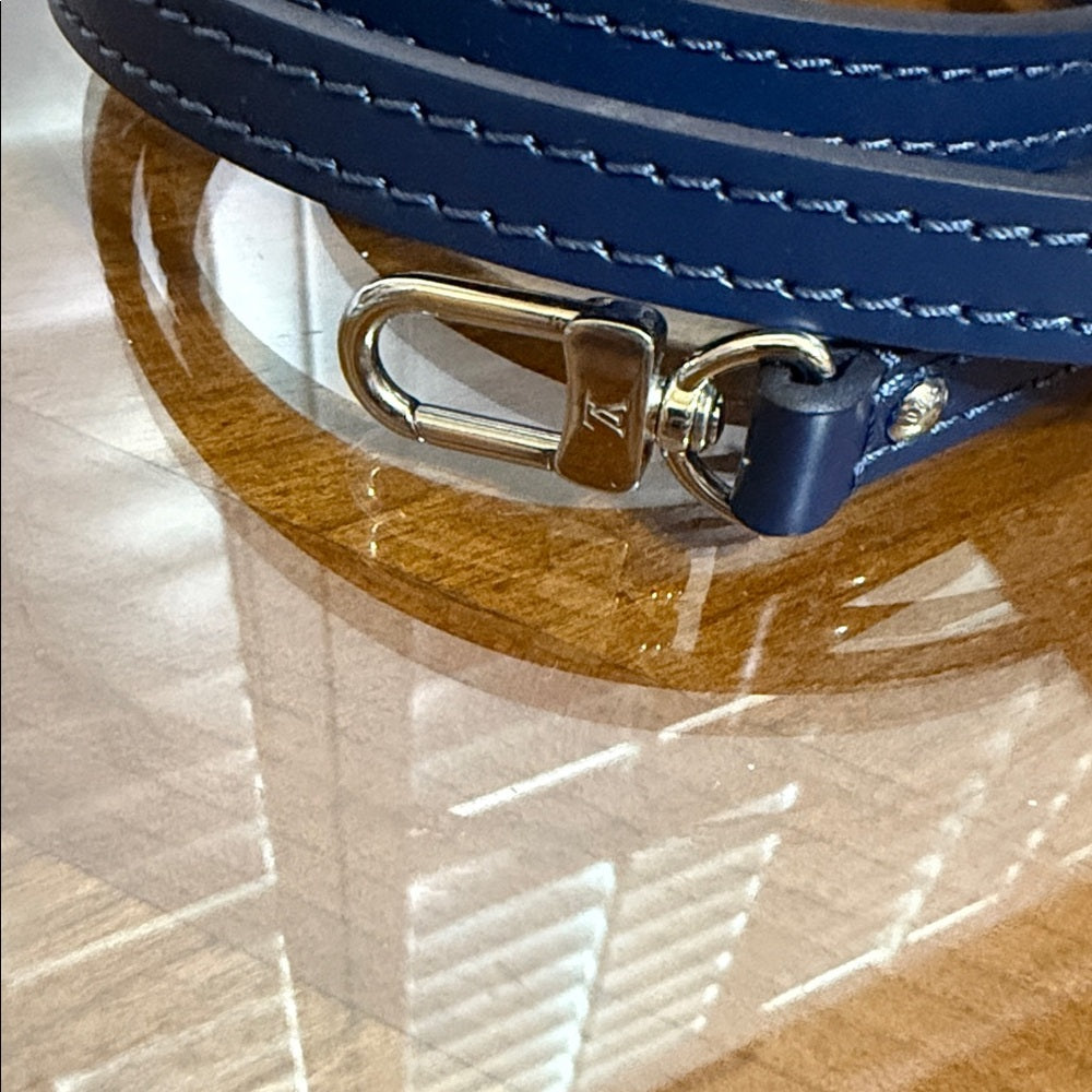 Louis Vuitton Blue Strap with Silver Hardware