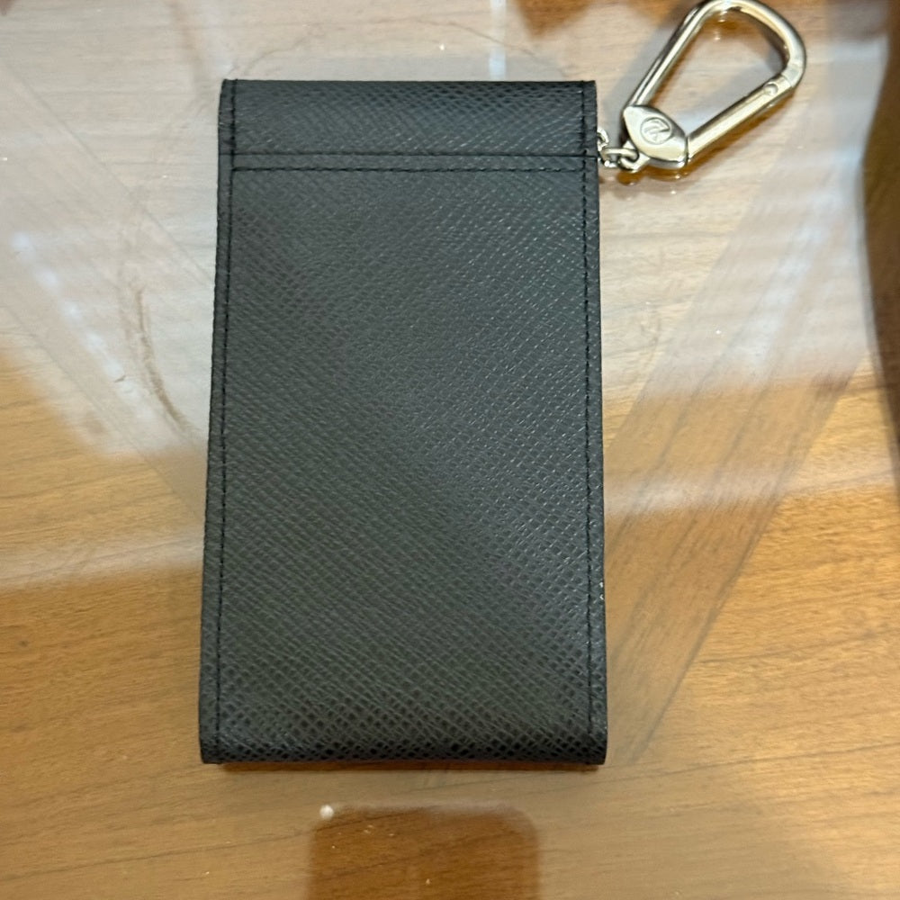 Louis Vuitton Black Leather Porte Cles Accessory Case