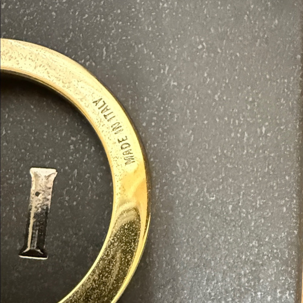 Gucci Rose Leather Keychain with Gold Accents