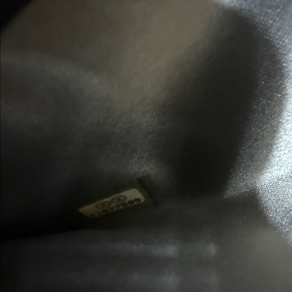 CHANEL Black Lambskin Camellia Embossed Long Bifold Wallet