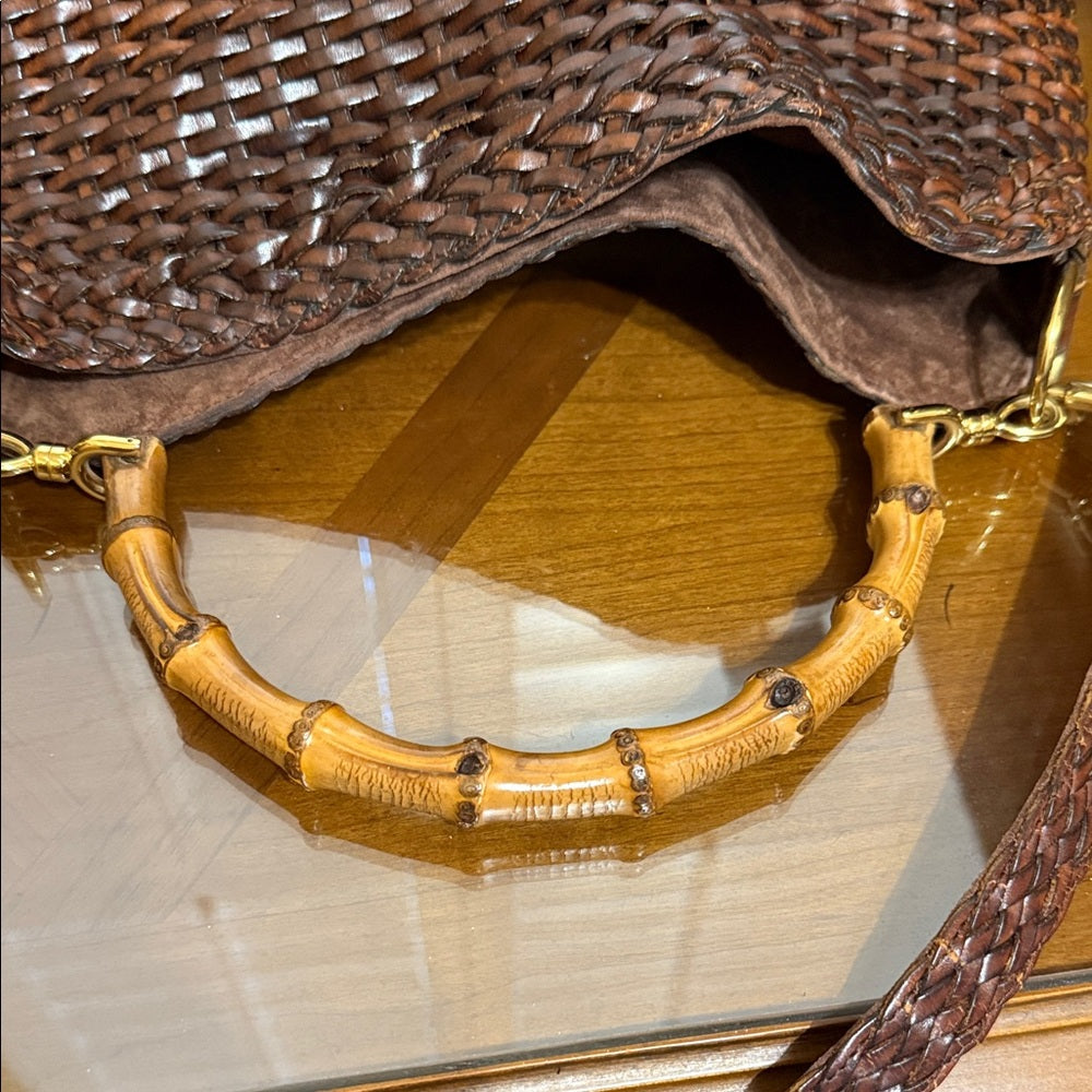 Gucci Rare Woven Leather 2 Way Bag