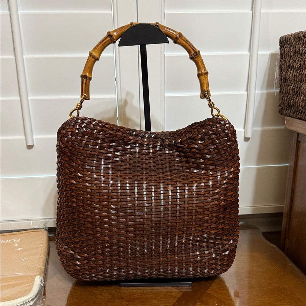 Gucci Rare Woven Leather 2 Way Bag