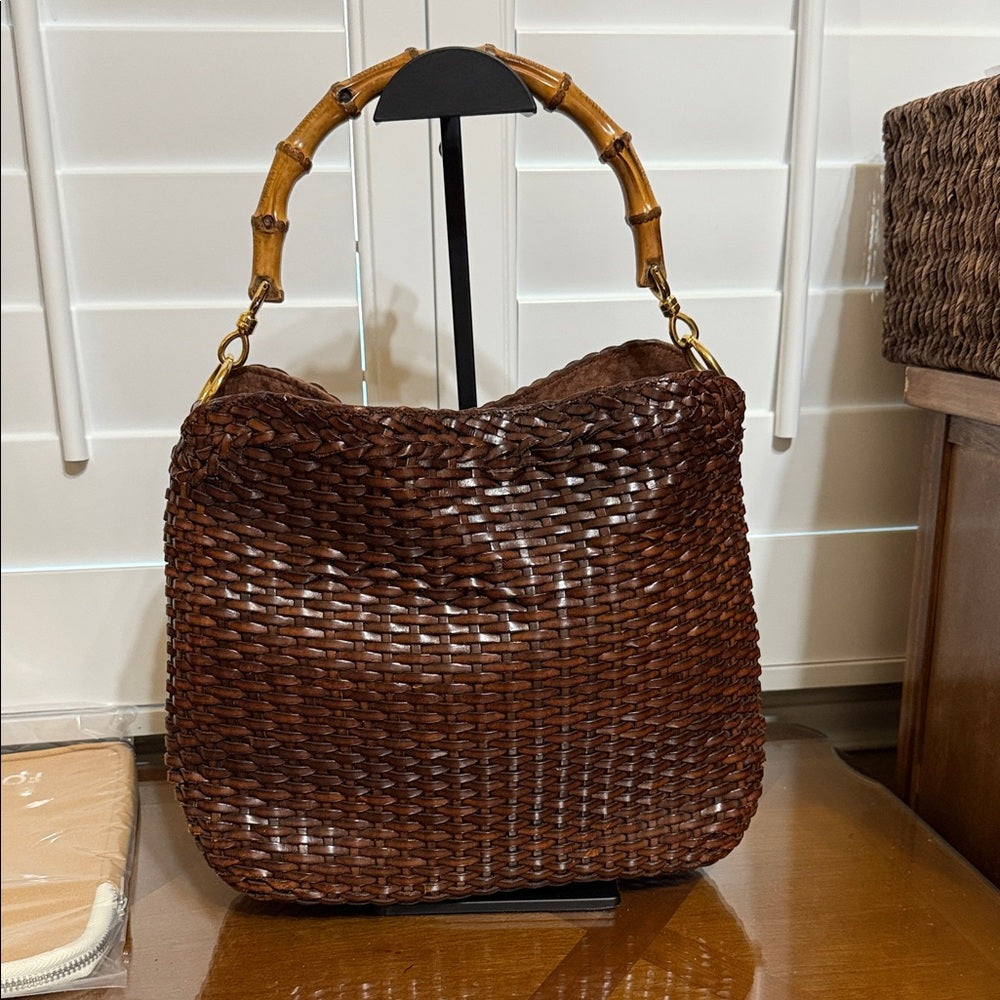 Gucci Rare Woven Leather 2 Way Bag