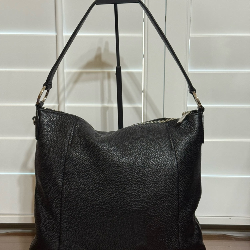 Michael Kors Black Pebbled Leather Hobo Bag