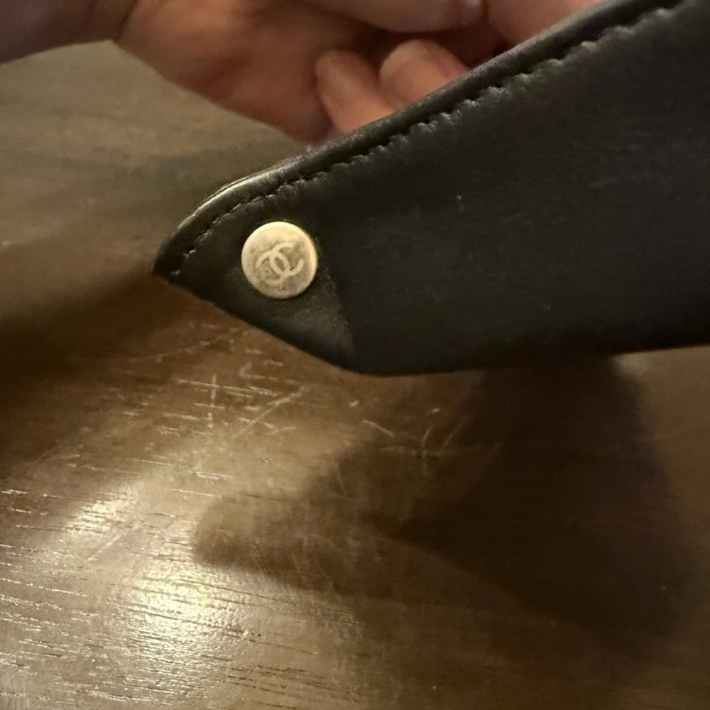 CHANEL Black Lambskin Tray