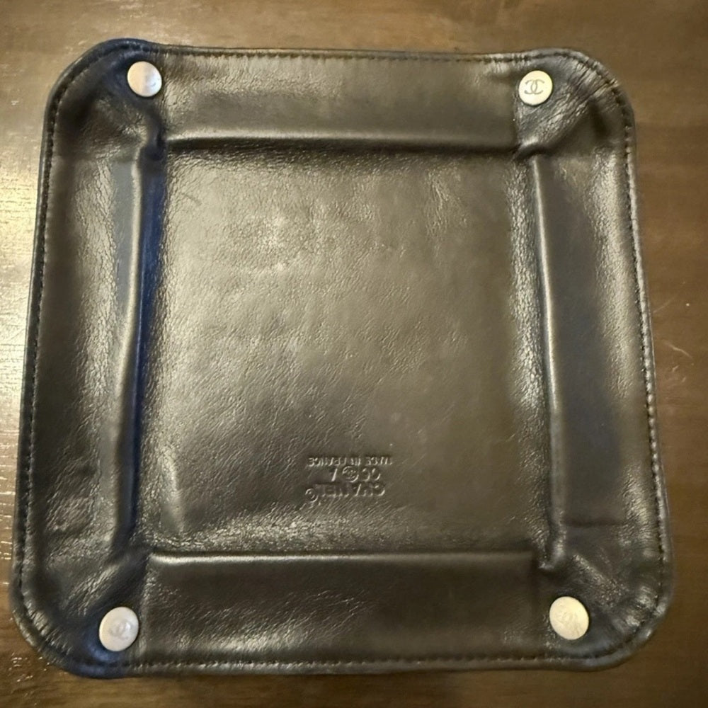 CHANEL Black Lambskin Tray