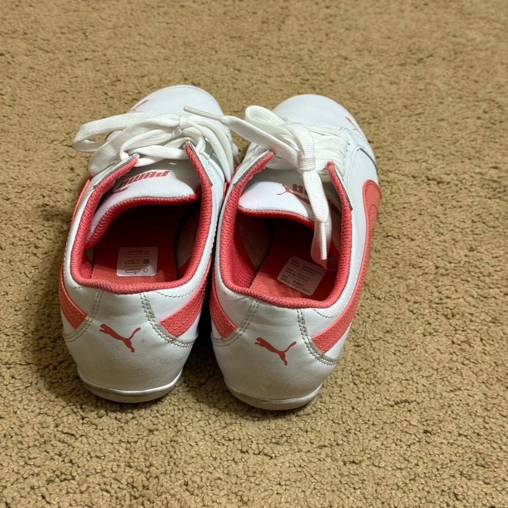 Puma Women's White Sneakers with Pink Highlights